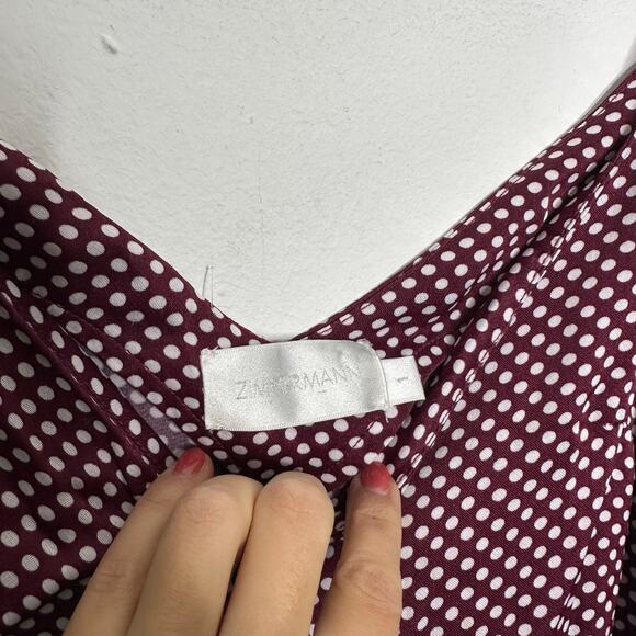 Zimmermann curacao Polka Dot Mini dress brown viscose slip women's 1 US 6 - Picture 6 of 10